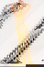 Gold sequin gown 50020