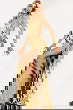 Strapless slit dress 50020