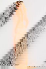 fringe v back dress 38847