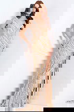 Deep V sequin gown 42512