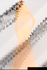 Feather trim gown 48465