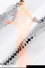 High slit sequin gown 46214