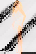 Leaf pattern dress 48610