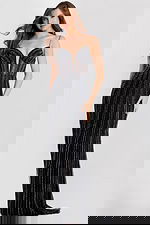 Deep V sequin gown 45624