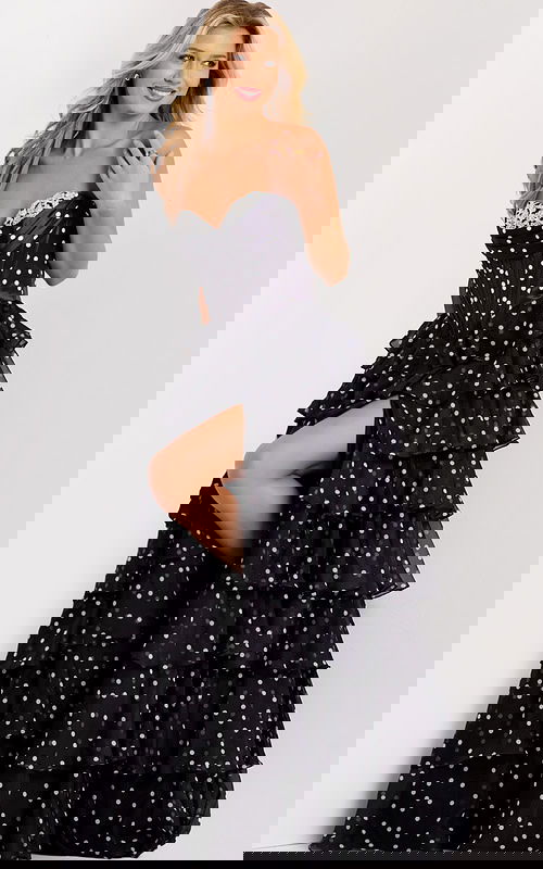 Tiered ruffle ballgown with sweetheart neckline 49087