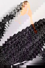 Strapless polka dot dress with full skirt 49774