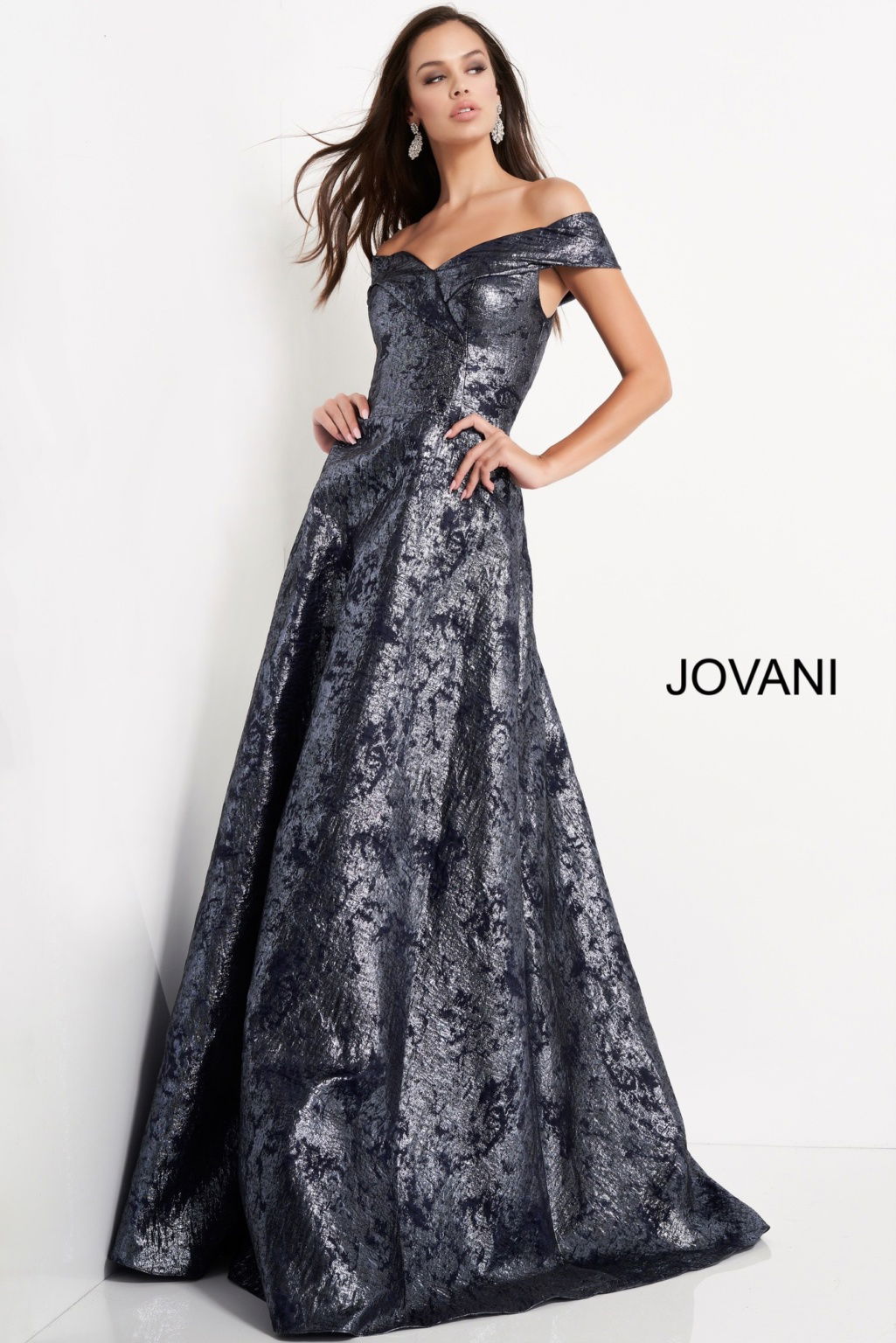 jovani navy lace dress