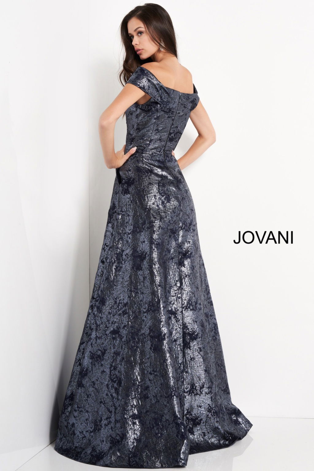 jovani navy lace dress