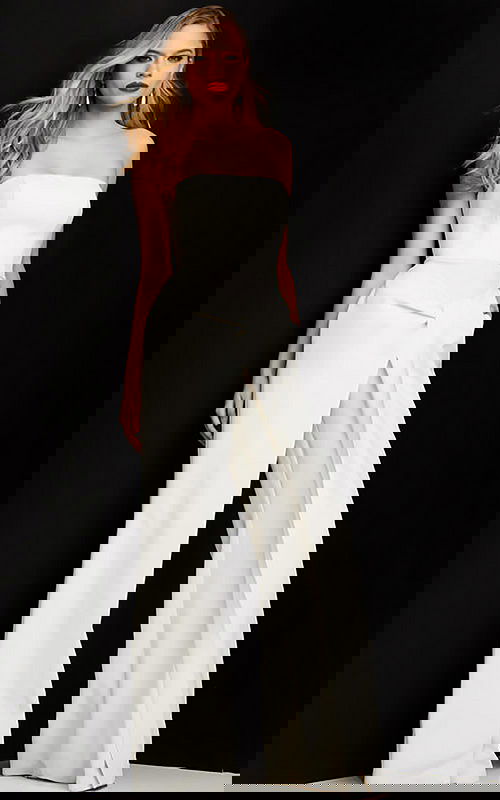 white strapless jumpsuit 03828