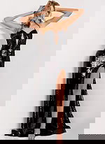 Strappy sequin dress with deep V cut 48508