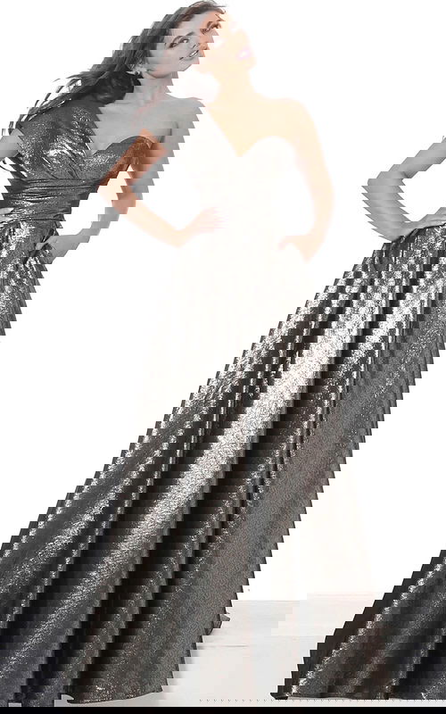 metallic one shoulder dress 04170