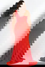 back of red plus size dress 04222