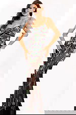 mermaid gown featuring sheer panels 39709