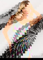 Colorful beaded evening dress with sweetheart neckline 48564