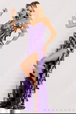 Sparkling formal dress in purple sequin design 44270