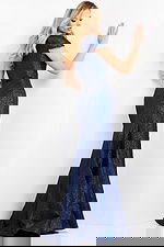 blue cap sleeve mermaid dress 06751