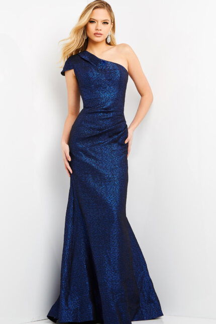 one shoulder dress with bow on the shoulder 06751