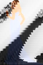 navy mermaid simple evening dress 06753