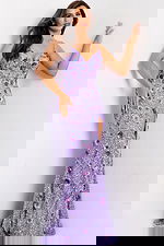 Fitted dress with 3D flower detailing 46097