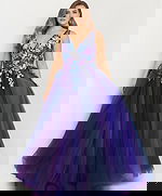 v neckline floral ball gown 06807