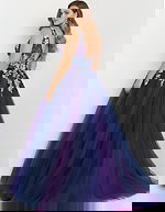 v neckline floral purple dress 06807