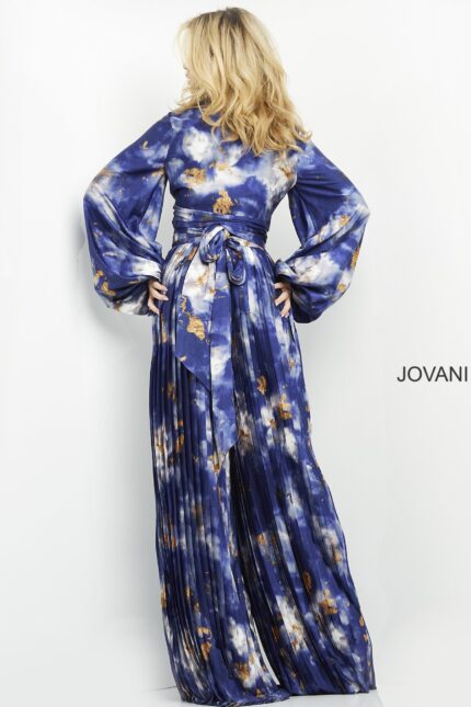 Back view of Jovani 06849 dress with tie detail.