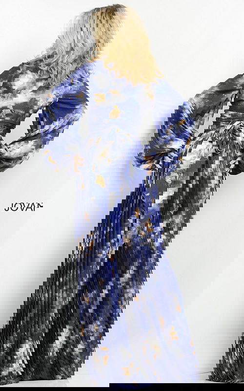 Back view of Jovani 06849 dress with tie detail.