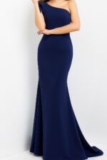 navy one shoulder dress 06935