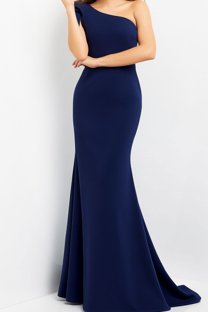 navy one shoulder dress 06935