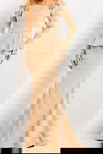 long sleeves peplum mother of the bride dress 07131