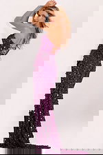 Elegant sequin gown in deep purple tone 46714