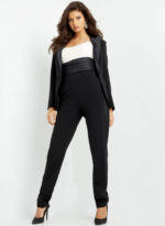 Jovani 07293 Black High Waist Pants Two Piece Pant Suit
