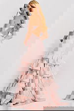 Elegant layered evening gown in blush 47329