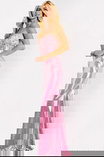 Pink evening dress with corset-style top 47325