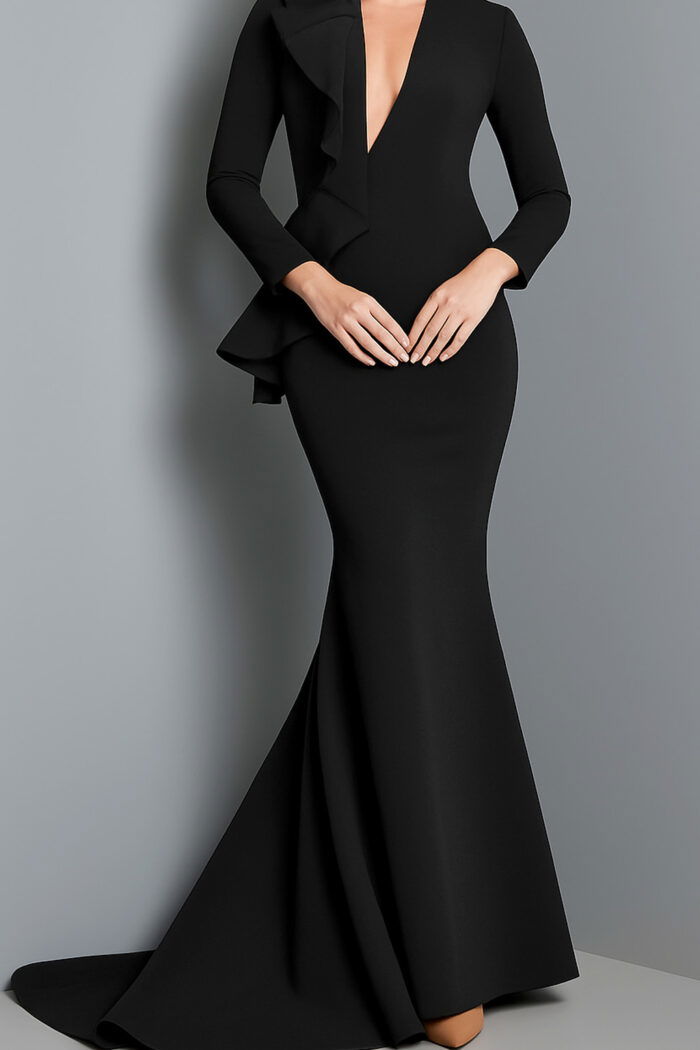 07934 black long sleeve dress