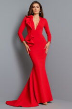 red long sleeve dress 07934