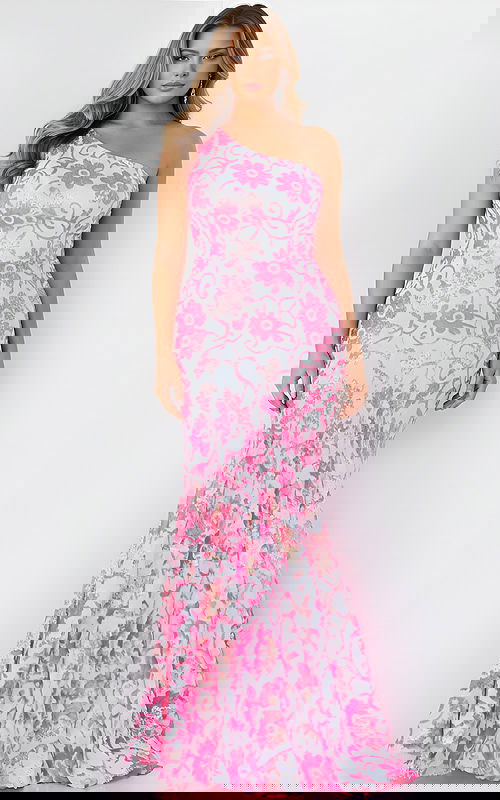 one shoulder embellished mermaid dress 08257