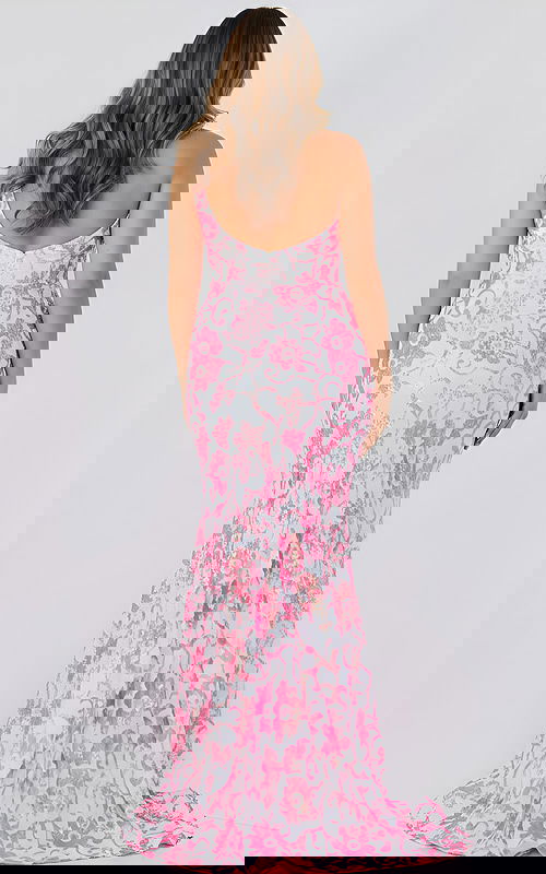 pink and white mermaid dress 08257