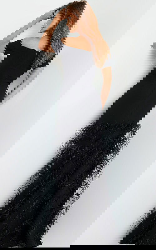 black mermaid evening dress 08384