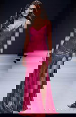 fuchisa high slit dress 08400