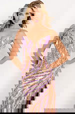 Glitter swirl dress with sweetheart neckline and slit 49239