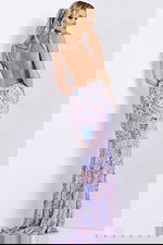 Beaded long dress with V-neckline 45533