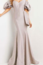 silver taffeta dress