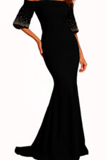 mermaid black dress 09516