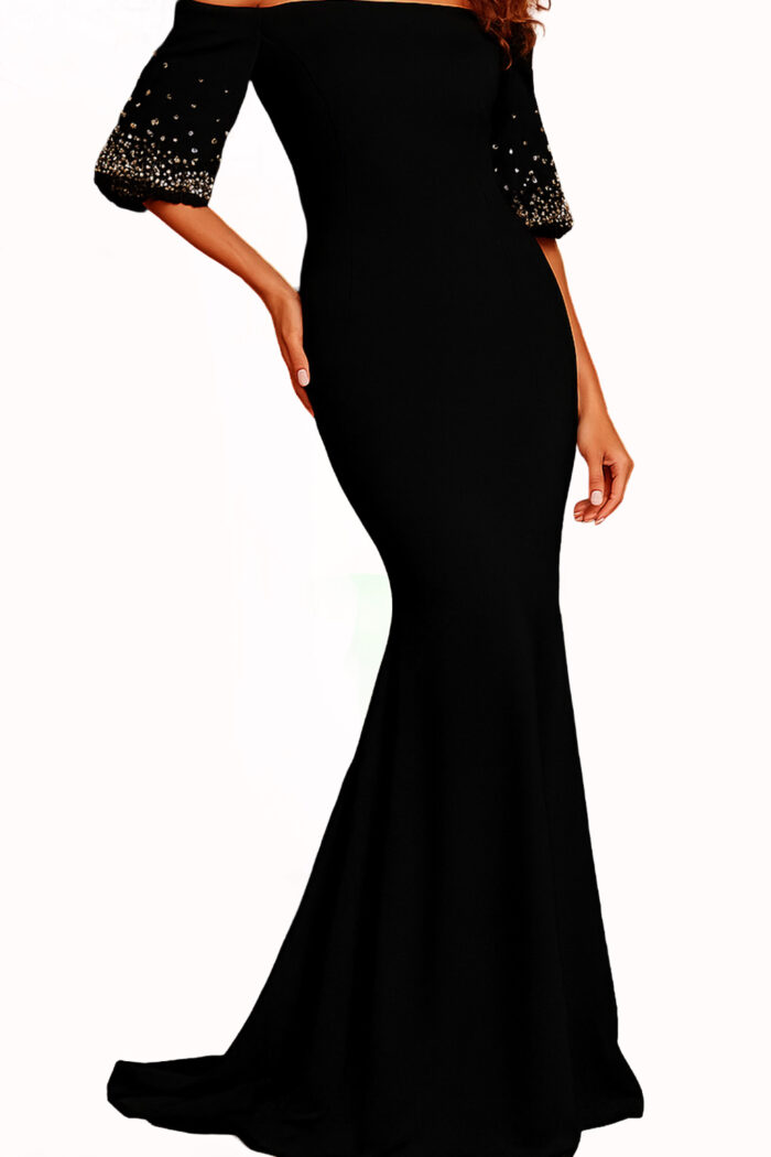 mermaid black dress 09516
