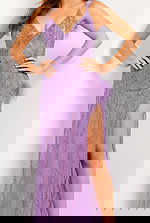 09879 lilac v neck dress