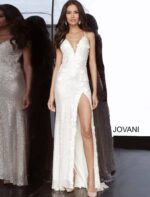 Jovani 1012 Hot Pink High Slit Plus Size Dress