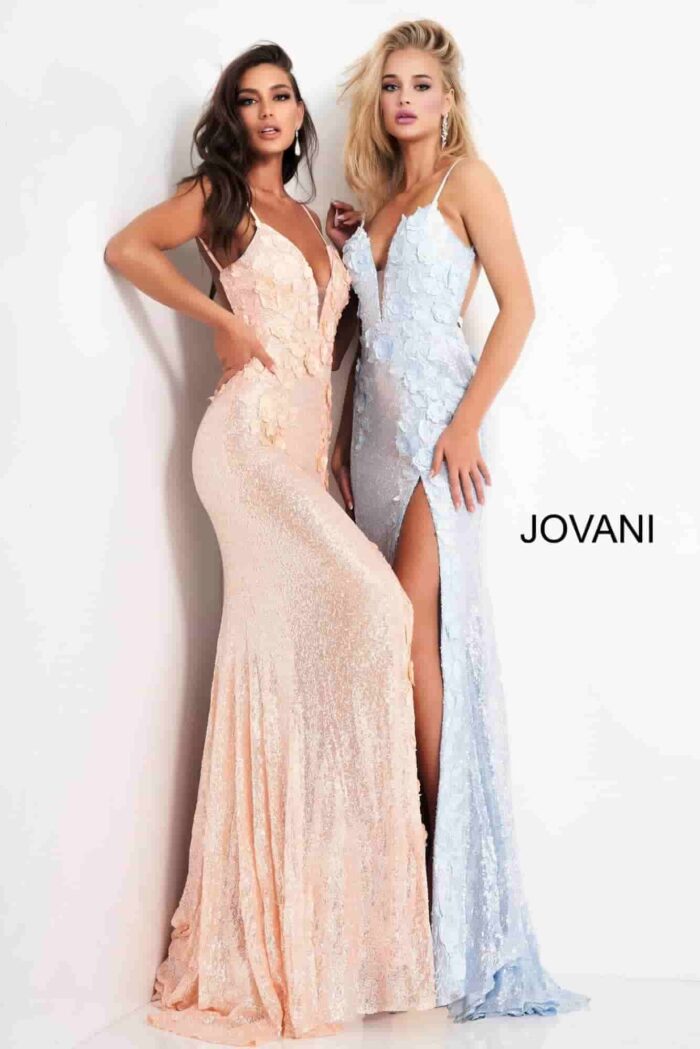 Jovani 1012 Hot Pink High Slit Plus Size Dress