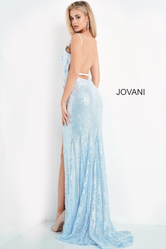 Jovani 1012 Hot Pink High Slit Plus Size Dress