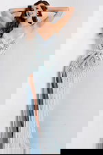 Sparkling strapless gown in blue tones 49262